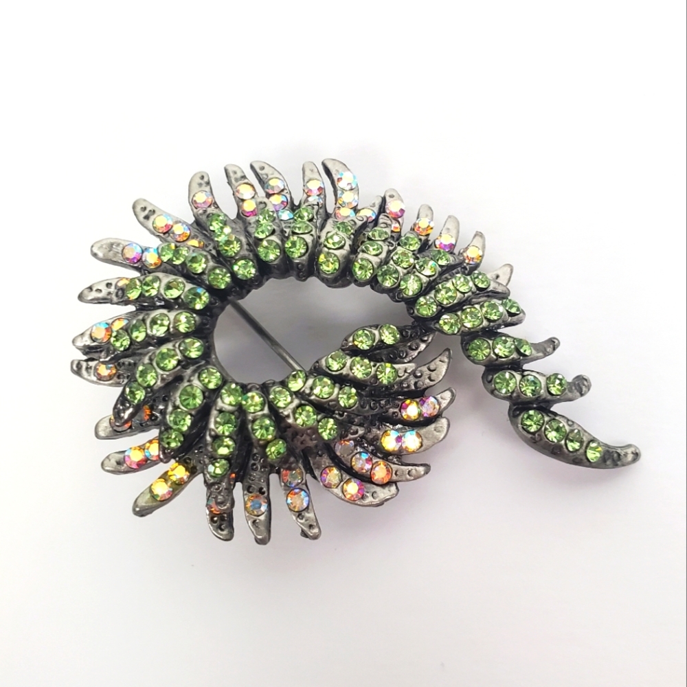 Spiral Rhinestone Brooch - Picture 8 of 8